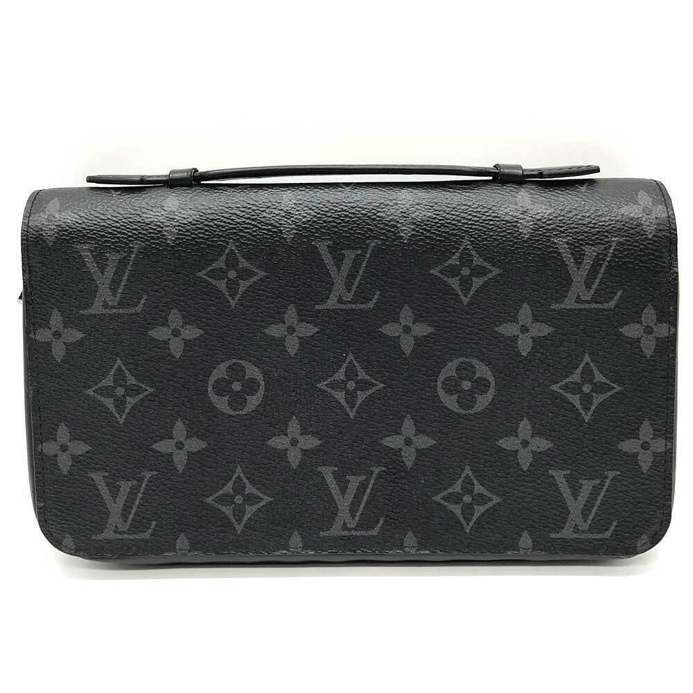 Louis Vuitton Zippy Monogram Eclipse Black Long Wallet Handbag